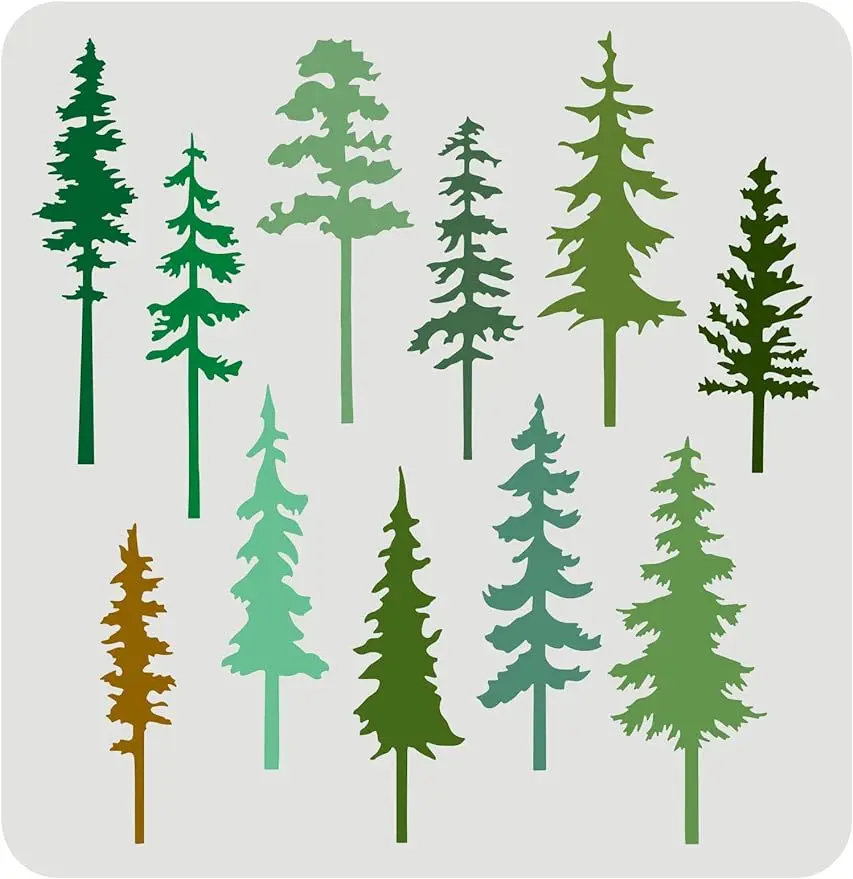 

Трафарет для декорирования Beebeecraft, сосновый лес, пластик