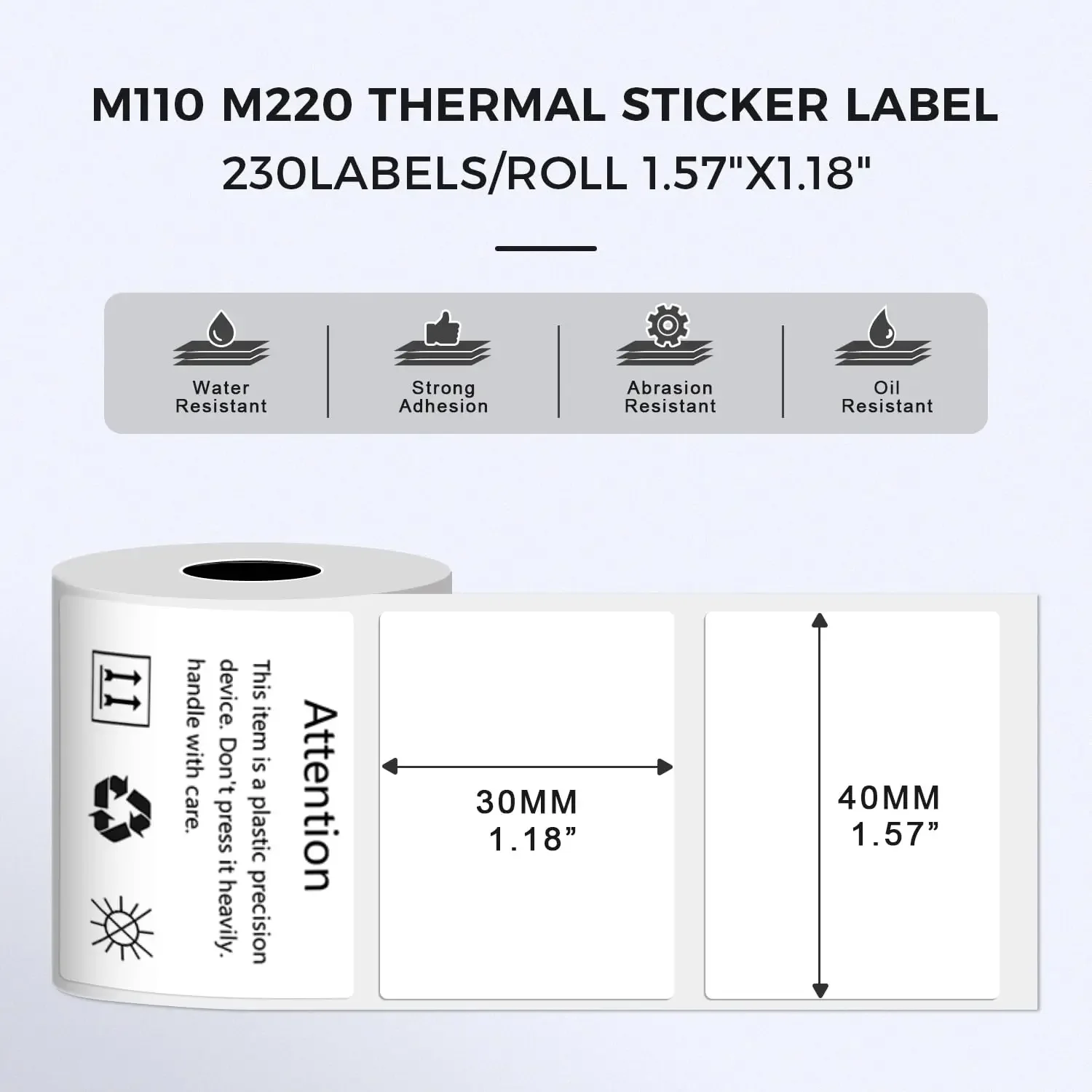 M110/M220 Printers White Label Stickers Self-adhesive Papers For Mini Printer Gifts Tags DIY Jar Food Category Barcode