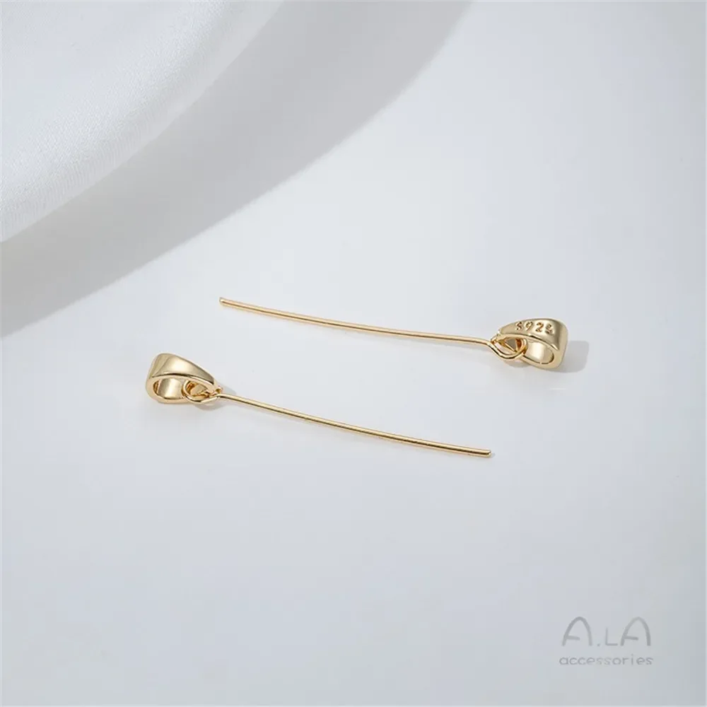 14-каратное золото мелкая игольная подвеска пряжка с жестким отверстием длинная