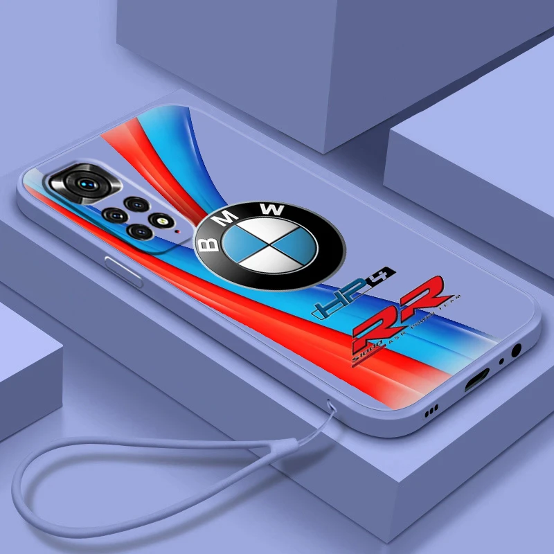

Cute BMW Phone Case For Xiaomi Redmi Note 12 11T 11S 11E 10S 10T 10 9T Pro Plus Liquid Rope Funda Cover