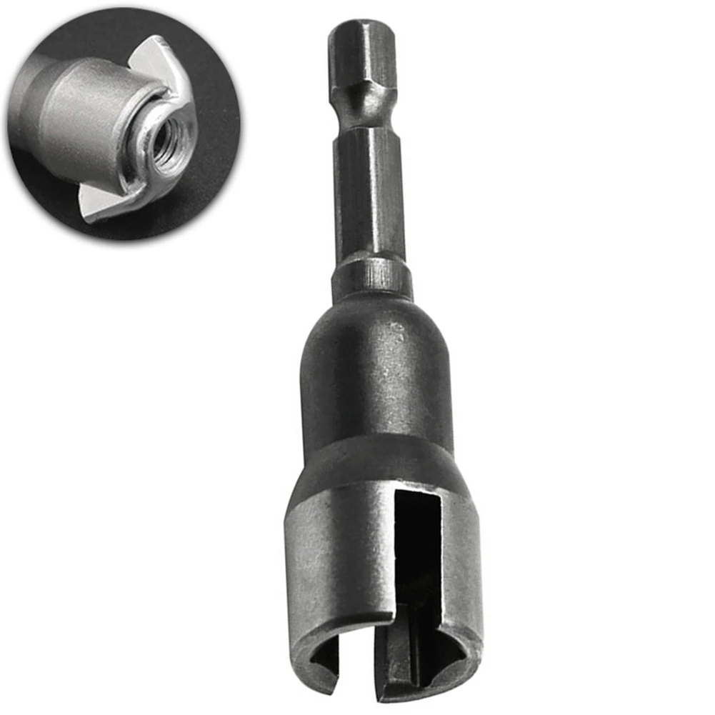 

6.35mm Hex Shank Socket Adapter Nut Socket Wrench Slotted Butterfly Bolt 66mm Hand Tool Wrench Electric Drill/screwdriver Socket