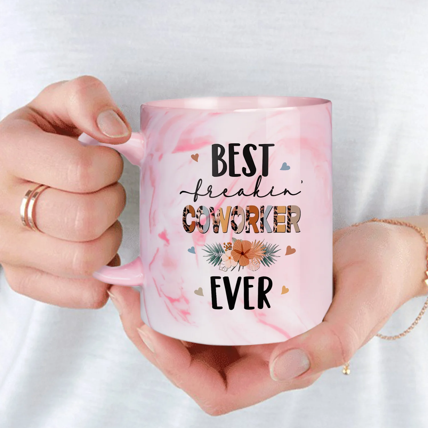 Керамическая кружка из розового мрамора для женщин коллег подарок США кофе или