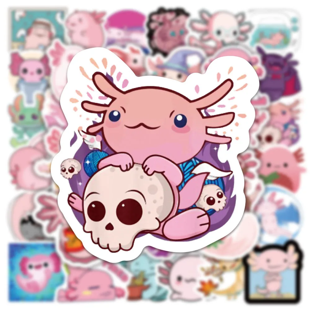 103050pcs cute animal axolotl graffiti stickers aesthetic cartoon decals kids toy diy diary scrapbook phone laptop car sticker free global shipping