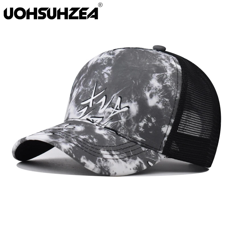 

Летняя уличная модная бейсболка UOHSUHZEA с градиентной расцветкой и вышивкой, мужская и женская кепка в клетку, модная шапка