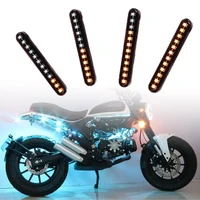 motorcycle light bar strip tail brake stop turn signal license plate light integrated 3528 smd 48 led red amber color