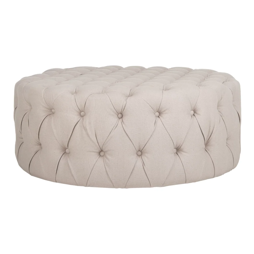 

Safavieh Arturo Round Upholstered Ottoman, Taupe