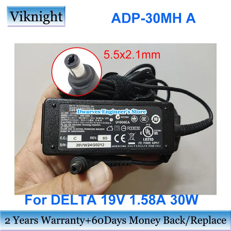 

Original 19V 1.58A DELTA ADP-30MH A AC Adapter 20VW24G021 30W Laptop Charger For Acer Aspire One Netbooks Power Supply 5.5*2.1mm