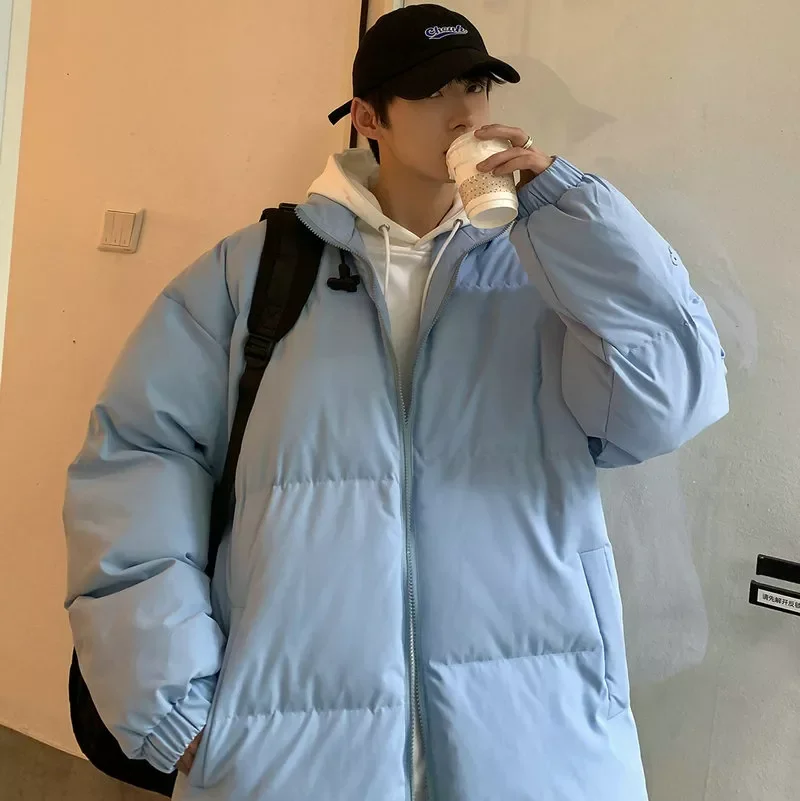 coat thick warm stand collar winter parka men windproof women's winter jackets harajuku men's winter jacket