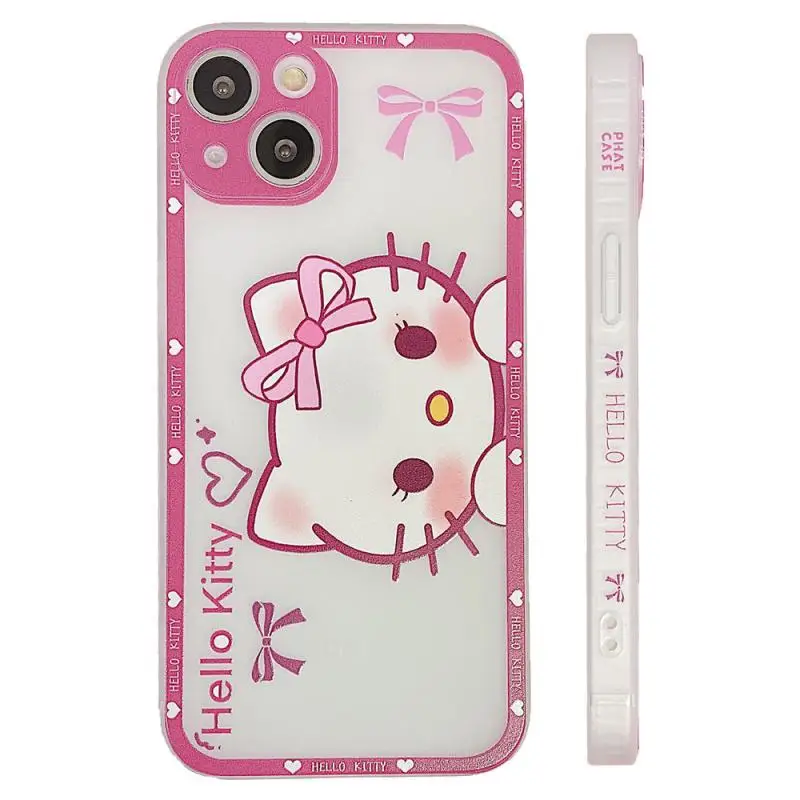 

Милые Мультяшные Чехлы Hello Kitty Kirby для Iphone 13 12 11 Pro Max Mini Xr Xs Max 8X7 Se, мягкий силиконовый чехол для девочек, подарок