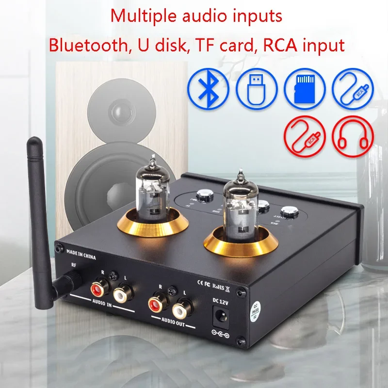 Многофункциональный трубчатый предусилитель GE5654 Bluetooth 5 0 U-диск TF-карта вход HIFI