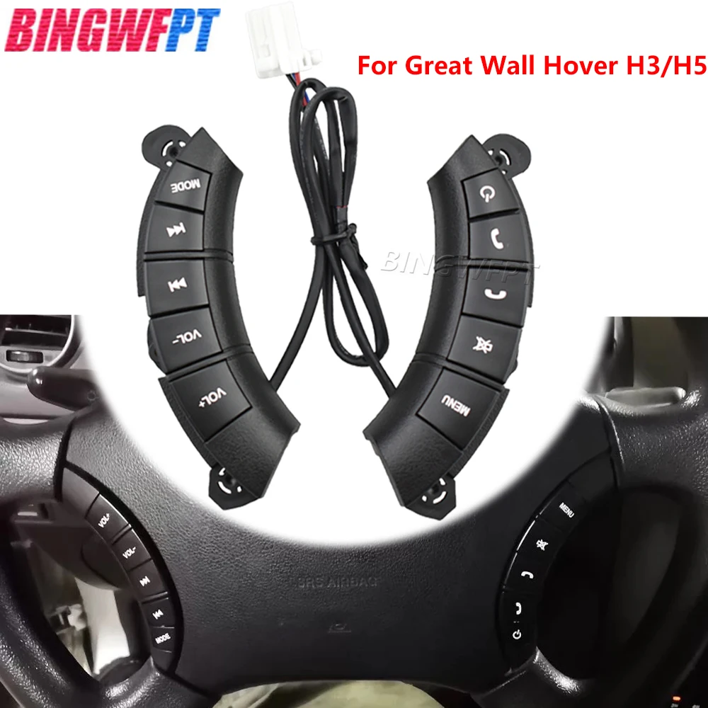 

Car Steering Wheel Control Buttons for Great Wall Hover H3 H5 Back Light volume audio mute mode Switch Remote Control Buttons