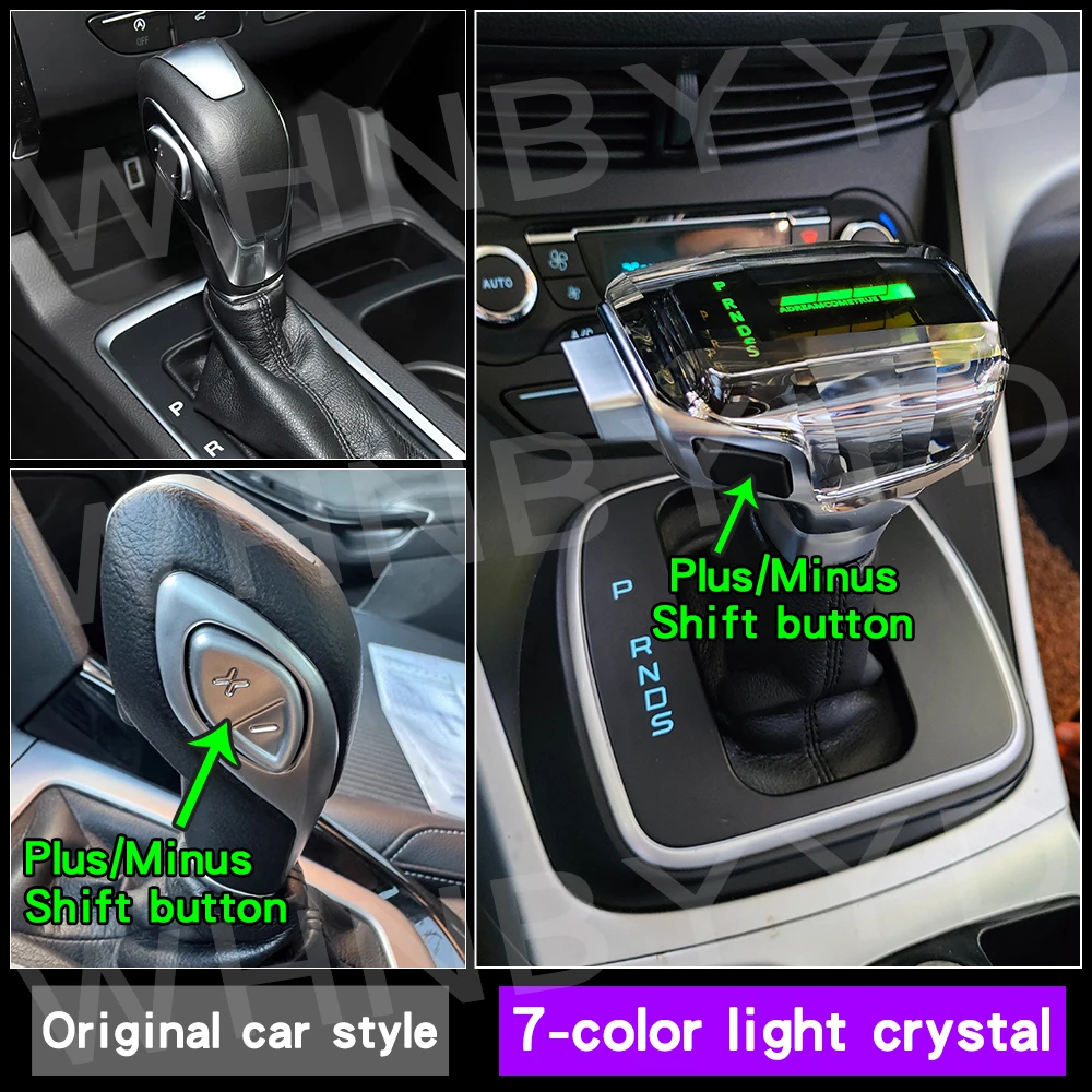 Фото Светодиодная хрустальная ручка переключения передач для Ford Kuga, Escape, Mondeo, Fusion, Ecosport 13-16, рычаг АКПП №4