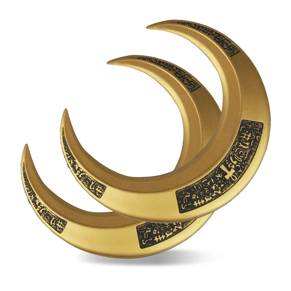 1 Pair Movie Moon Knight Crescent Darts Superhero Marc Spector Cosplay Golden Silver PU Knives Weapon Cos Prop Accessories