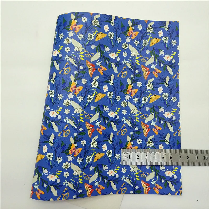 Зеленая массивная блестящая кожа с цветочным принтом звезды Синтетическая винил