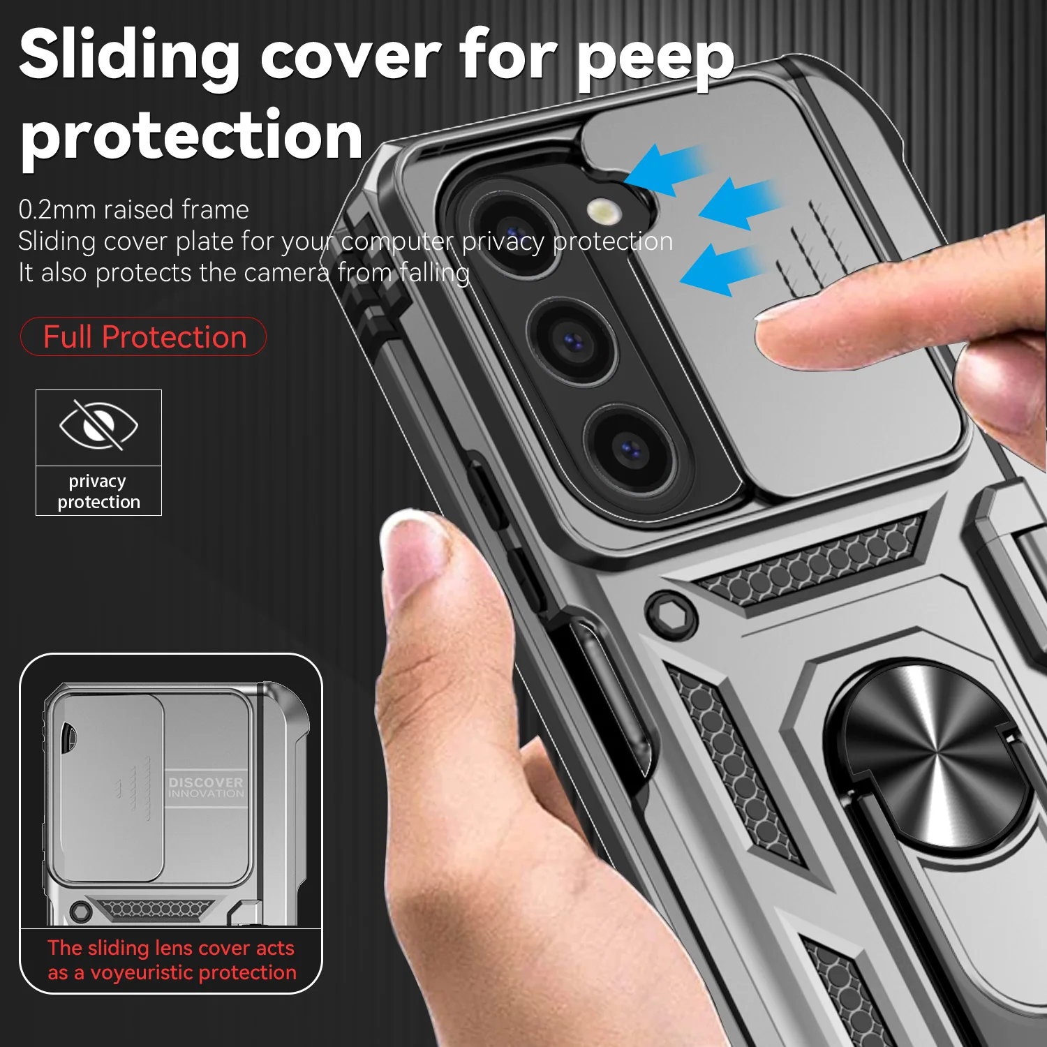wstrząsoodporne etui na telefon Samsung Galaxy Z Fold4 Fold5 Fold6 Slide Push Window Lens Protection Back Cover with bracket