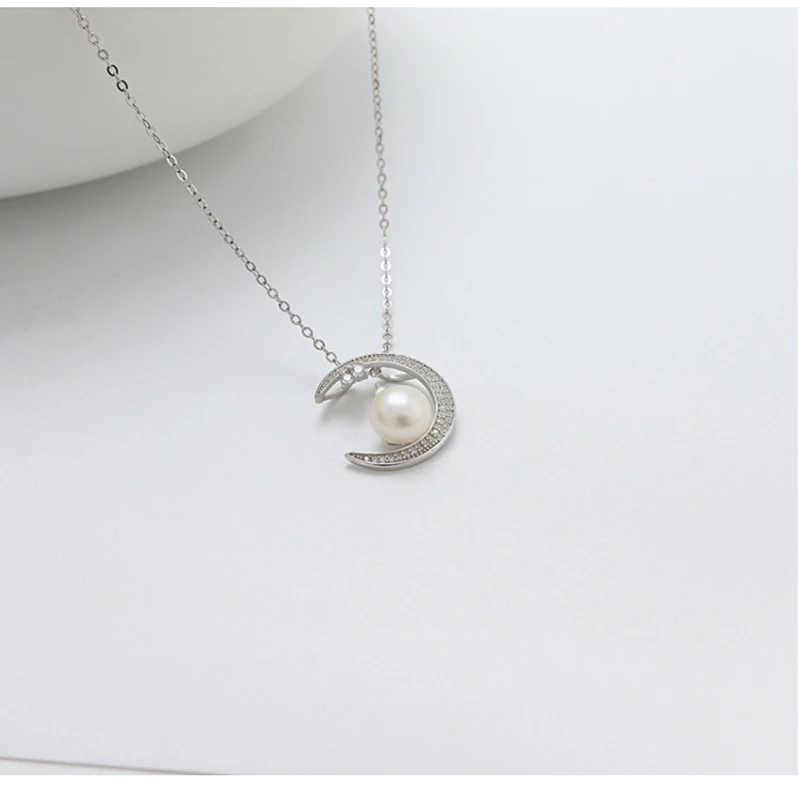 

Женское ожерелье из серебра 925 пробы, с жемчугом и Луной