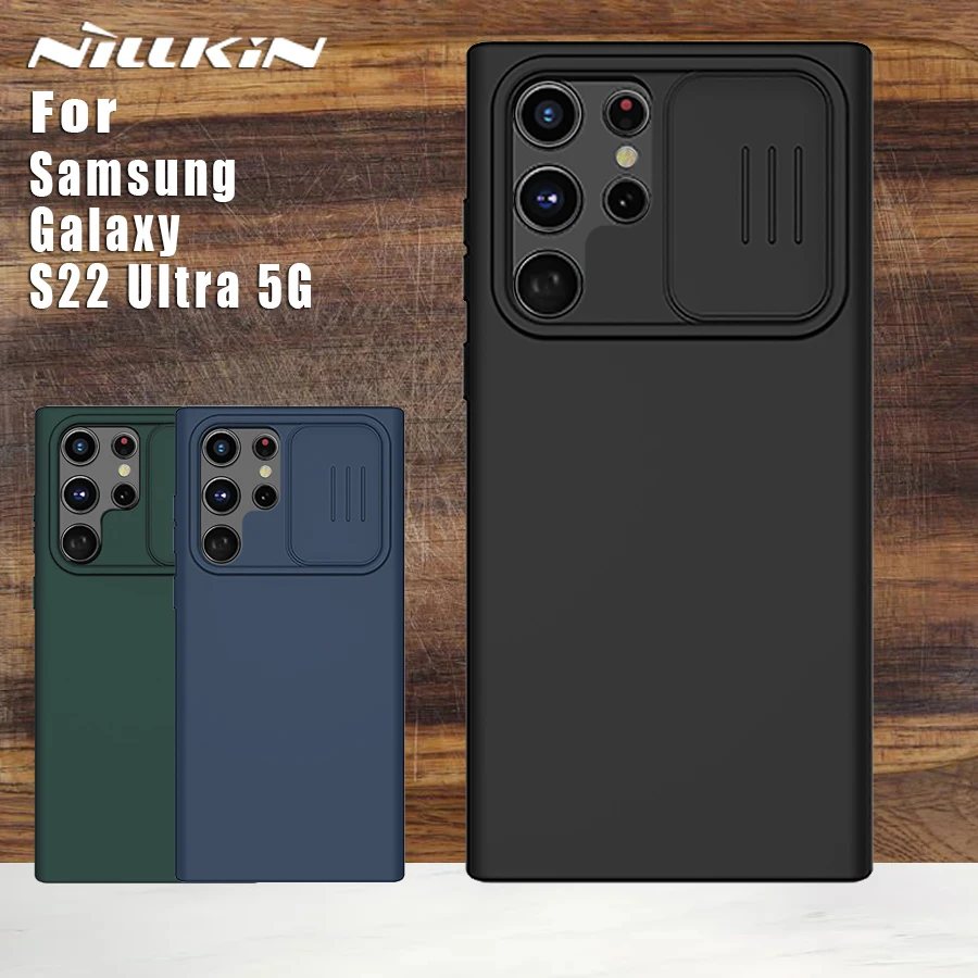 

Nillkin for Samsung Galaxy S22 Ultra 5G Case CamShield Silky Sillicone PC Phone Back Cover case for Samsung S22 Ultra