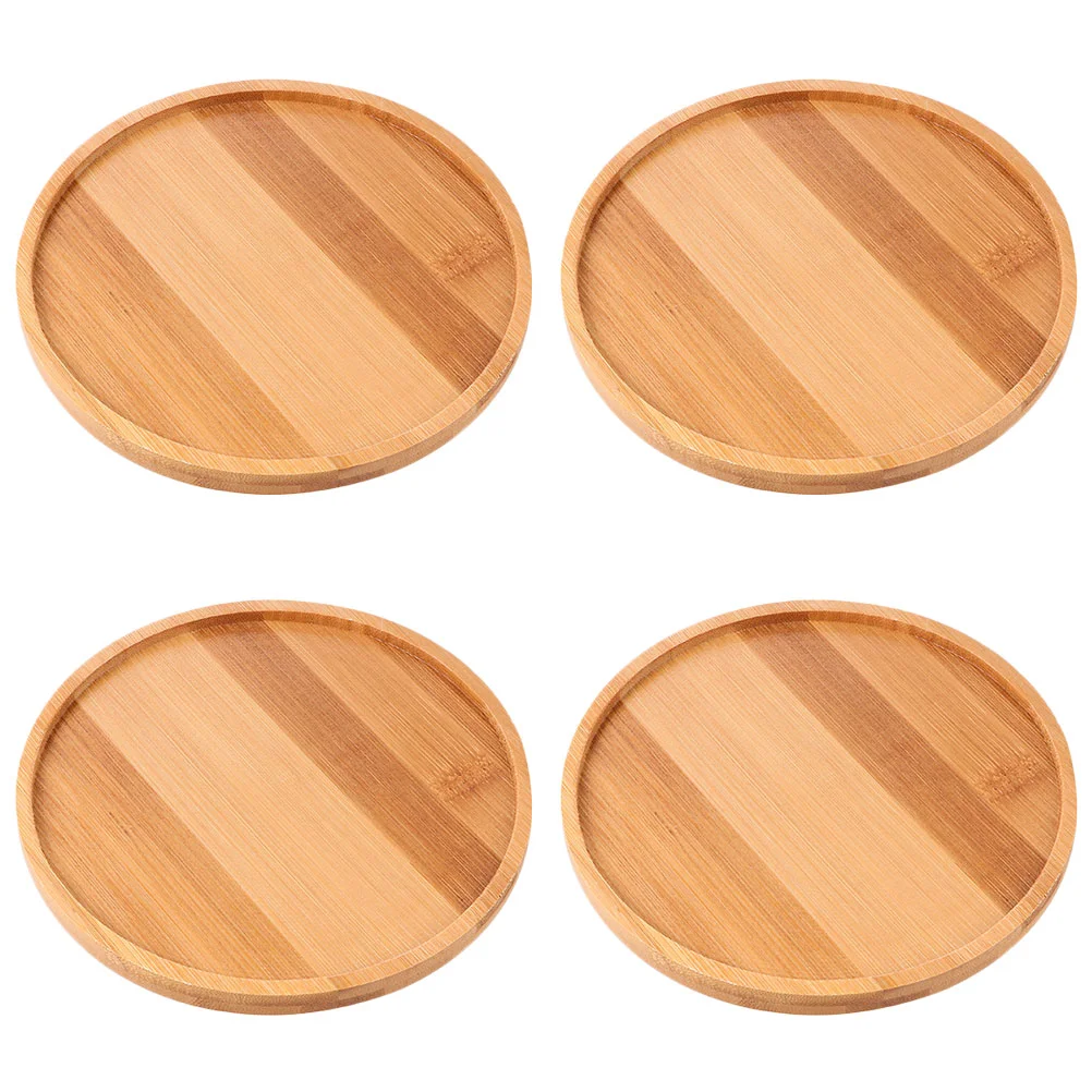 

Traysaucer Flowerpot Pot Trays Wooden Round Succulent Cup Flower Plate Bonsaitea Holderfor Gardening Watercoffee Wood Or Plates