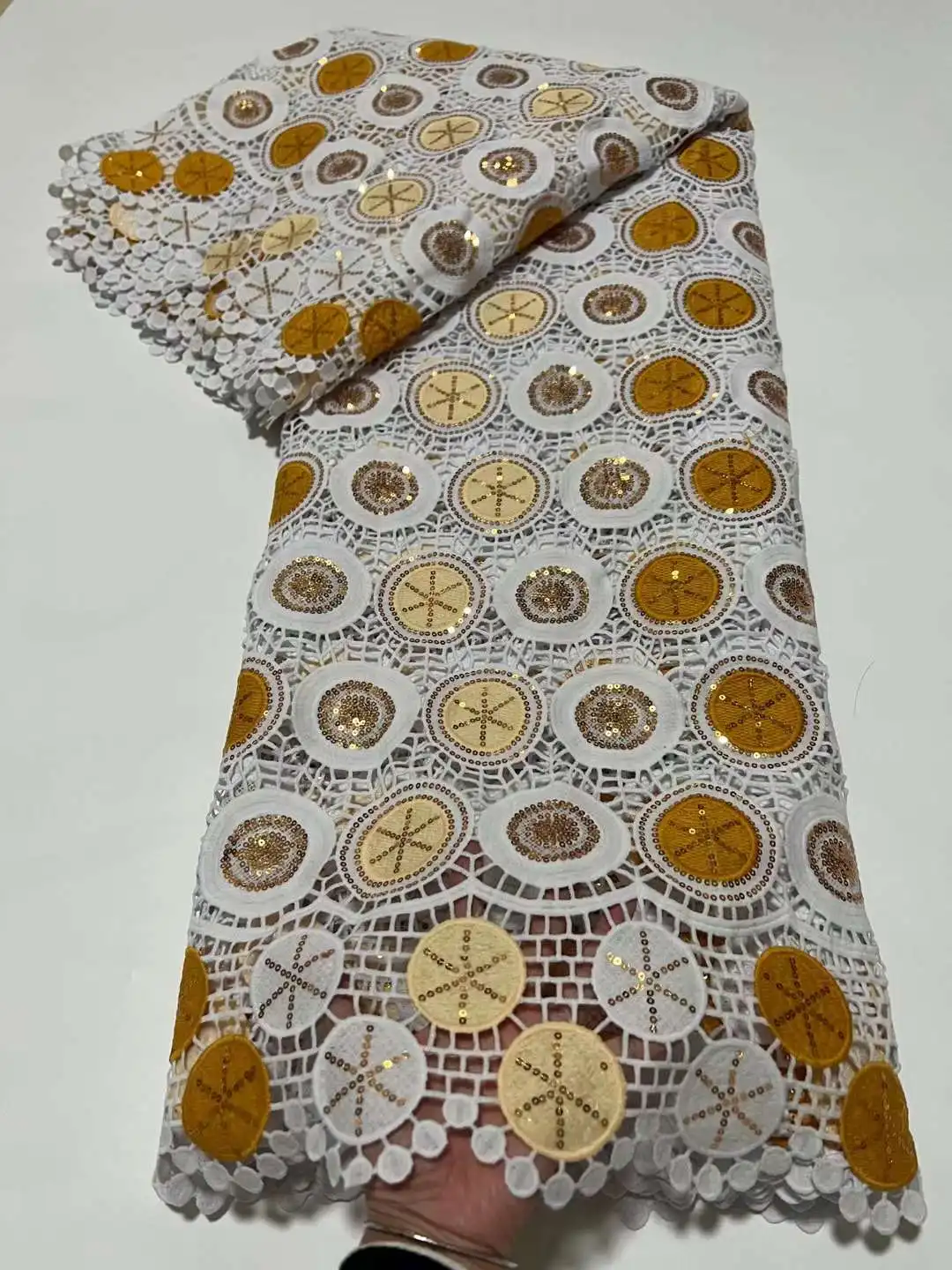 

Нигерийская кружевная ткань 2022, высококачественные блестки, гипюр, шнур, кружевная ткань, вышивка, африканская французская кружевная ткань для платья