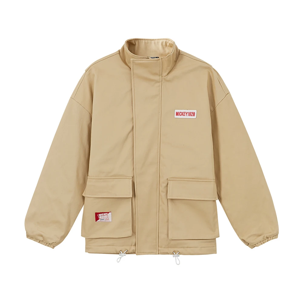 Metersbonwe Men's Cotton-Padded Jacket Warm Woven Windproof Jackets Male Casual Loose Printed Big Pockets Winter Coats