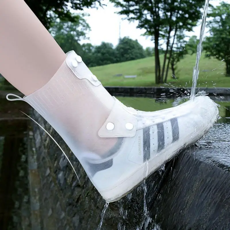 

Thickend Rainy Boots Waterproof Non-slip Shoe Cover PVC Transparent Unisex Shoes Protectors Wear-resistant Reusable Shoe Covers