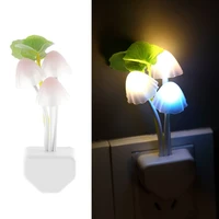 mini led 7 color light sensor mushroom night light lamp gift home illumination light lighting us plug 220 v