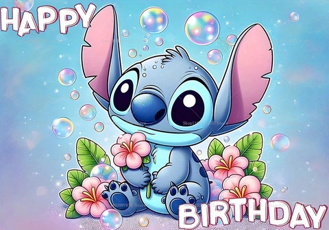 Фон Для Фотобудки Disney Lilo & Stitch Для Детей, Украшения Для Дня Рождения, Виниловый Баннер, Реквизит Для Фотостудии
