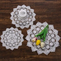 banquet decor doily lace wedding cotton napkin for kitchen table coasters embroidery table cloth
