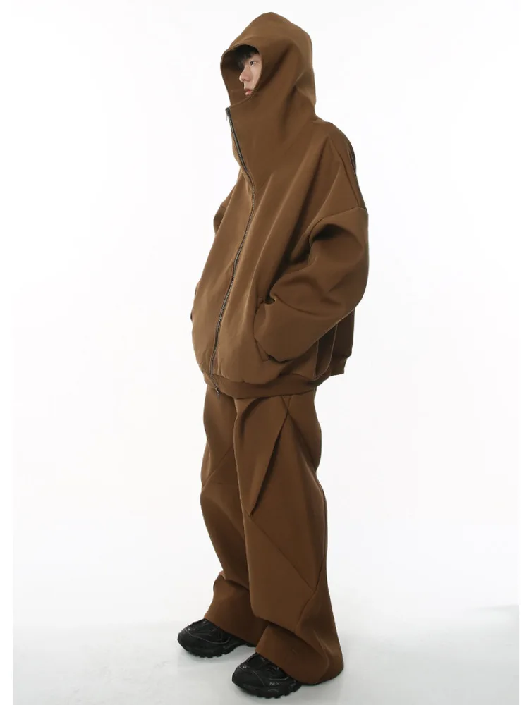 Мужская одежда | 2026 Осенний модный кардиган с капюшоном и двойной головкой на