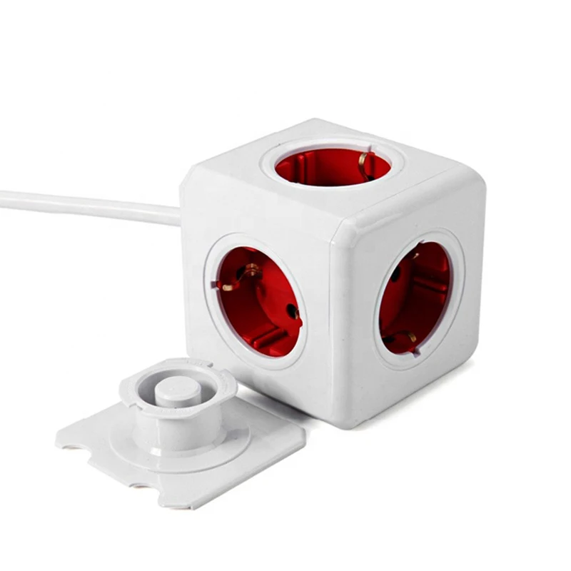 Sopend Стандарт ЕС Зарядное устройство Power Strip Cube 5 розеток 1 м удлинители 16 ампер