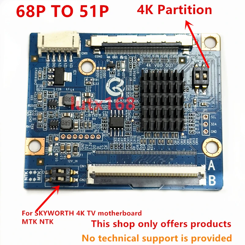 QK-68PIN TO 51pin 4K QK-60PIN 51 Pin QK-96PIN pin Поддержка материнской платы 3-в-1 LG 2X60P 2X68P 51PIN