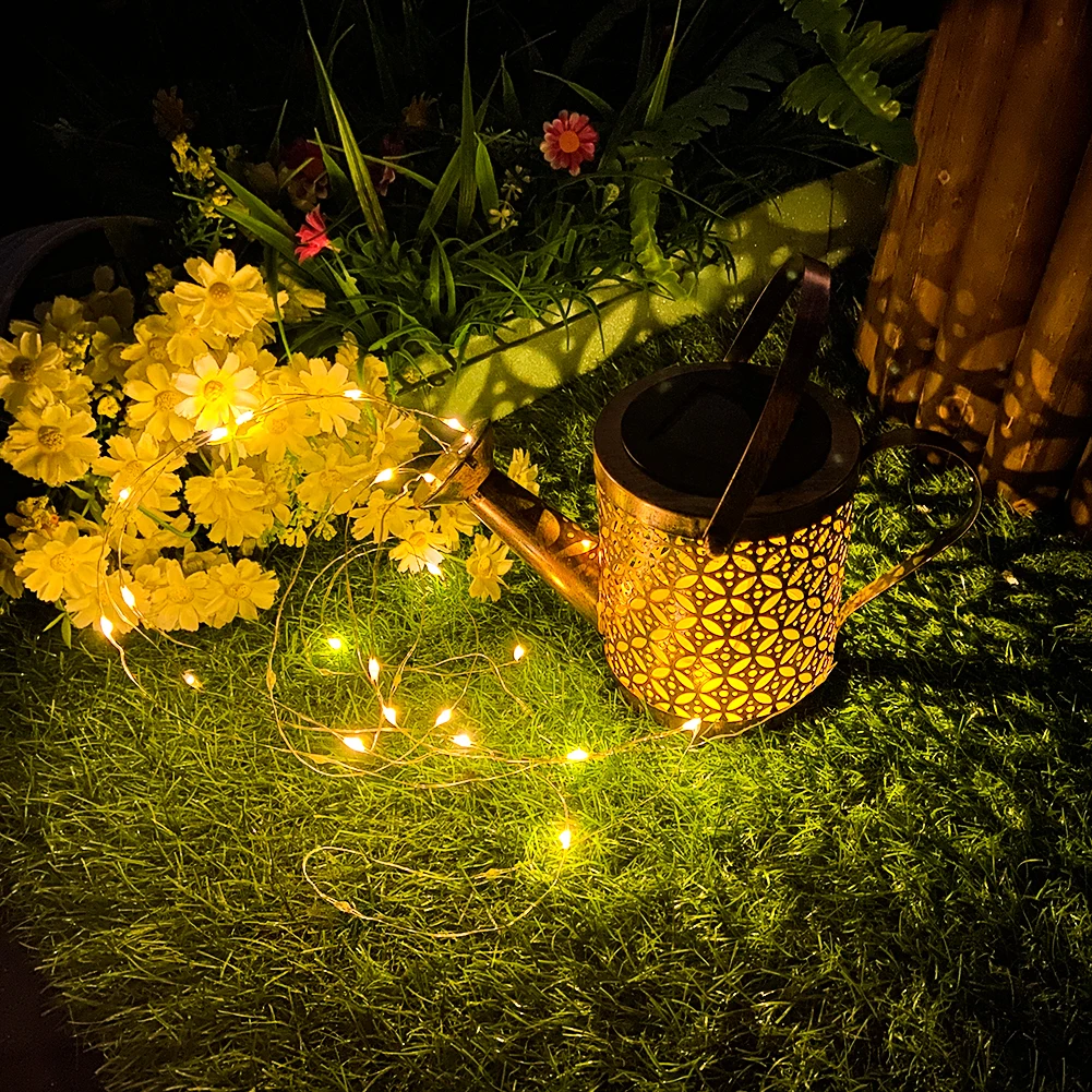 

Светодиодный садовый светильник для полива на солнечной батарее, уличные фонарики для газона, чайника, водонепроницаемые Ландшафтные свет...