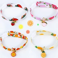 summer new cat collar high quality adjustable pet cute fruit pendant necklace for small medium dogs cats bell collars