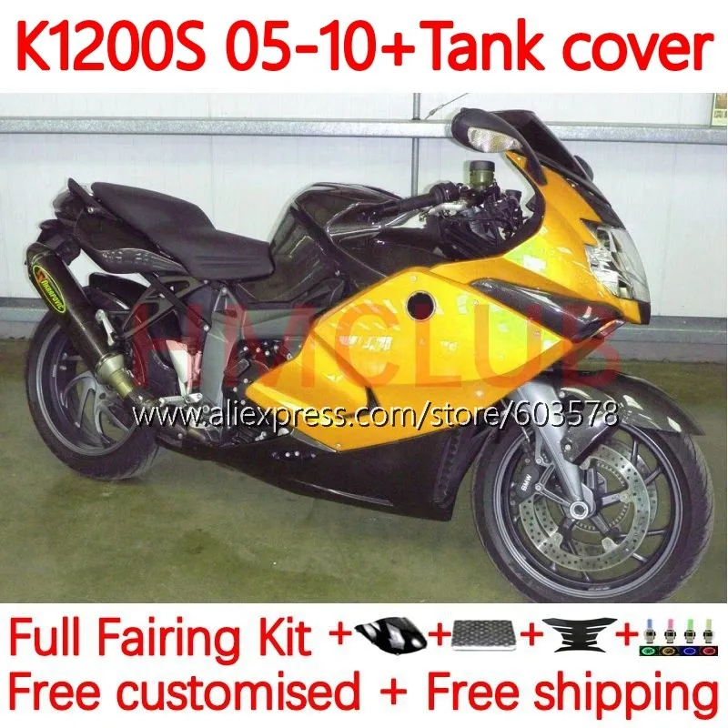 

Body For BMW K 1200 S 1200S golden blk K1200 S K1200S 2005 2006 2007 2008 2009 2010 K-1200S 05 06 07 08 09 10 Fairing 153No.53