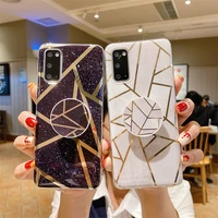 vintage holder marble plating case for samsung galaxy s21 fe s9 s8 s10 note 10 20 plus s20 ultra soft tpu silicone diamond cover