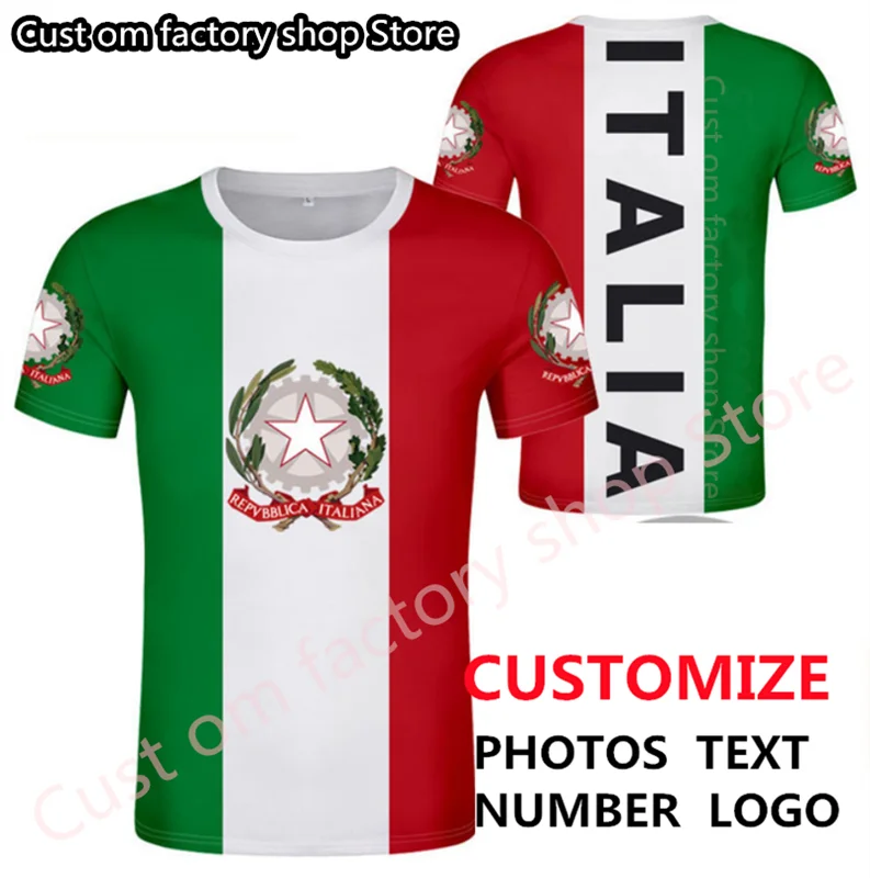 

Italy Summer Custom Men Sport Italia Flag tshirts Italian Clothes ITALIANA Emblem Soccer Tee Shirts Personalized IT clothing