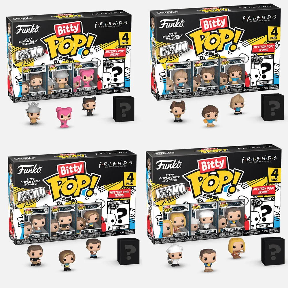 Funko Pop Bitty Friends 4 упаковки виниловые фигурки куклы подарок для детей