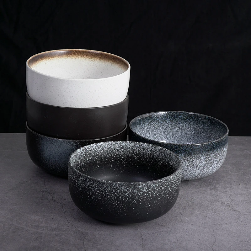 

Керамическая чаша в японском стиле, чаша в стиле ретро для супа, салата, столовая посуда, тарелка, миска для рамен, большая суповая Бытовая ми...