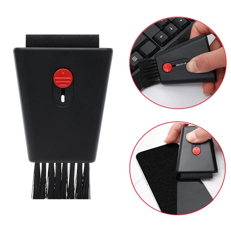 

Mini Clean Brush Computer Monitor Keyboard Clean Brush with Screen Wipe Multi Retractable Double Head Laptop Phone Screen Duster