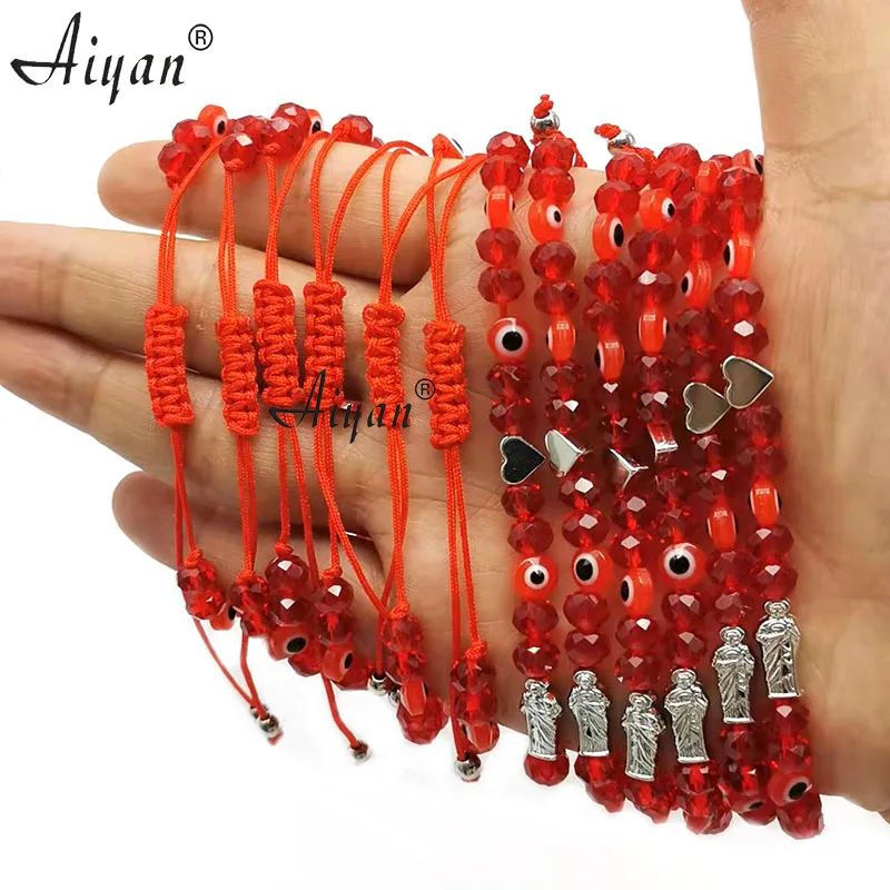 

12Pieces Religious Steel Mary And St.Jude Bracelet With Crystal And Alloy Heart Can Used For Prayer And Gift In A Variety Of Col