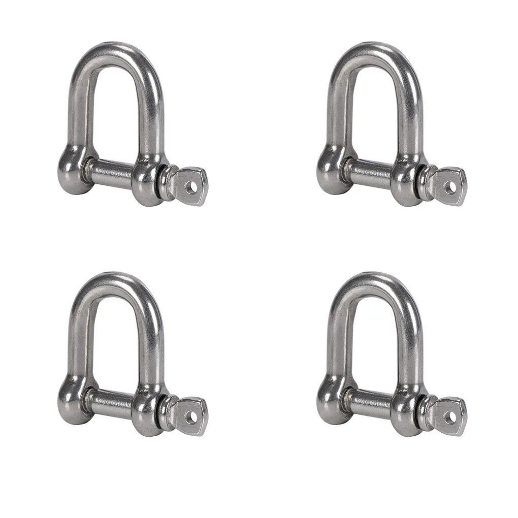 

4X D Ring Shackle Lock Truck Supplies Stainless Steel Rigging Load-bearing