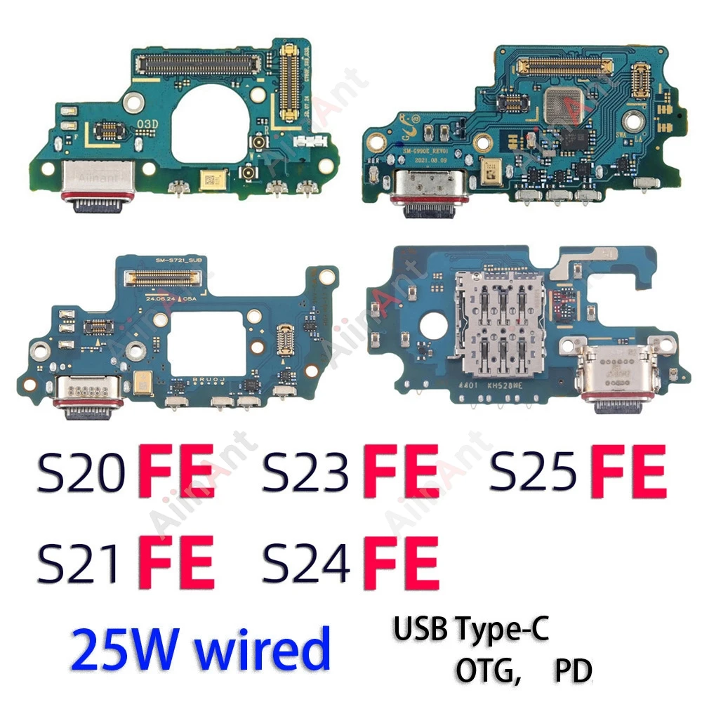 Фото USB-микрофонная плата, док-станция, разъем для зарядного устройства, гибкий кабель для Samsung Galaxy S25 S24 S23 S21 S20 FE G781W G990W S721W S711W №1