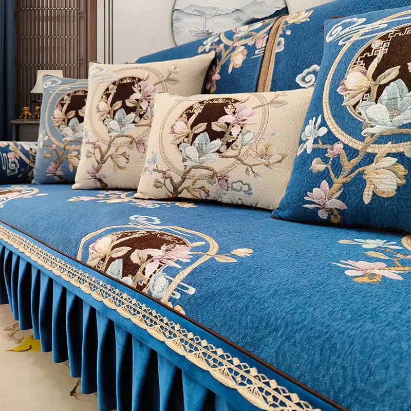 

New Chinese style sofa cushion four seasons universal sofa towel non-slip modern high-end Chinese style cushion cover cover clot