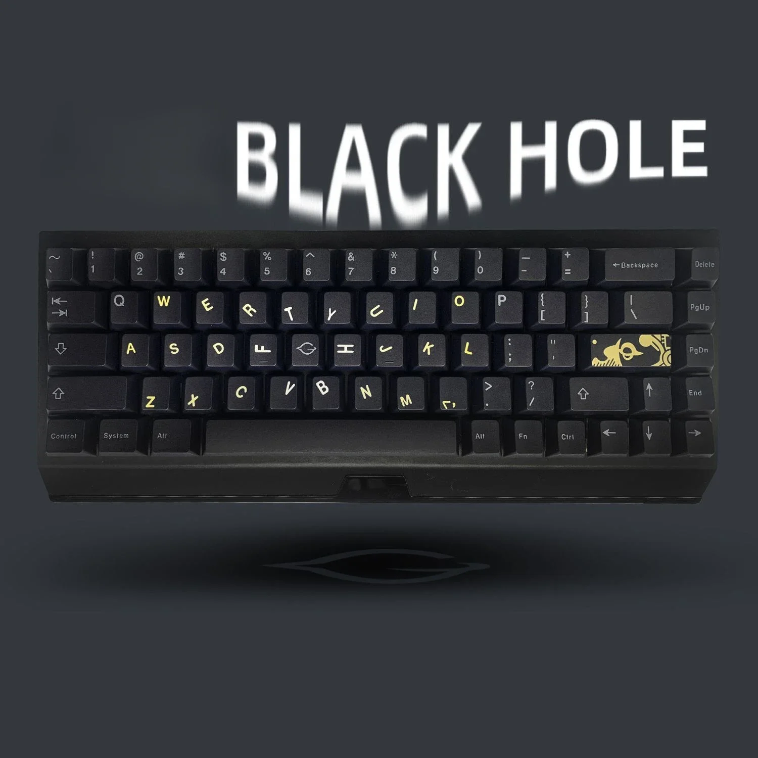 Высококачественный черный полный набор колпачков для клавиш из ПБТ.