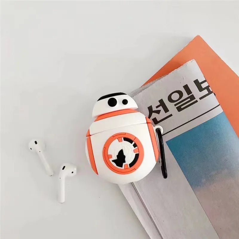 

Funny Cartoon Star Wars Robots Bluetooth Headset Cover for Airpods 1 2 Por Silicone Airpods Case