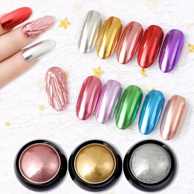 

1Jar Chorms Nail Art Glitter Powder Magic Mirror Powder Nail Art DIY Decorations Holographic Metal Effect Nail Powder Dust