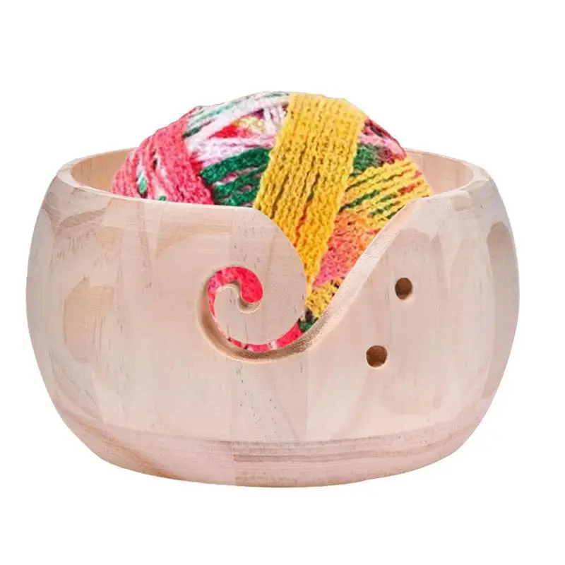 

Knitting Bowls For Yarn Wooden Yarn Bowl With Holes Perfect Yarn Holder Bowl For Crocheting And Knitting Accessories Prevent