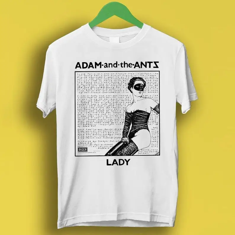 

Футболки мужские с графическим принтом, винтажная супер крутая хипстерская рубашка с надписью «Adam Ants Lady», лучший подарок, белые