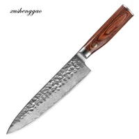 cleaver damascus knife 10cr15mov damascus steel japanese pro sashimi sushi chef barbecue beautiful kitchen knife with patterns