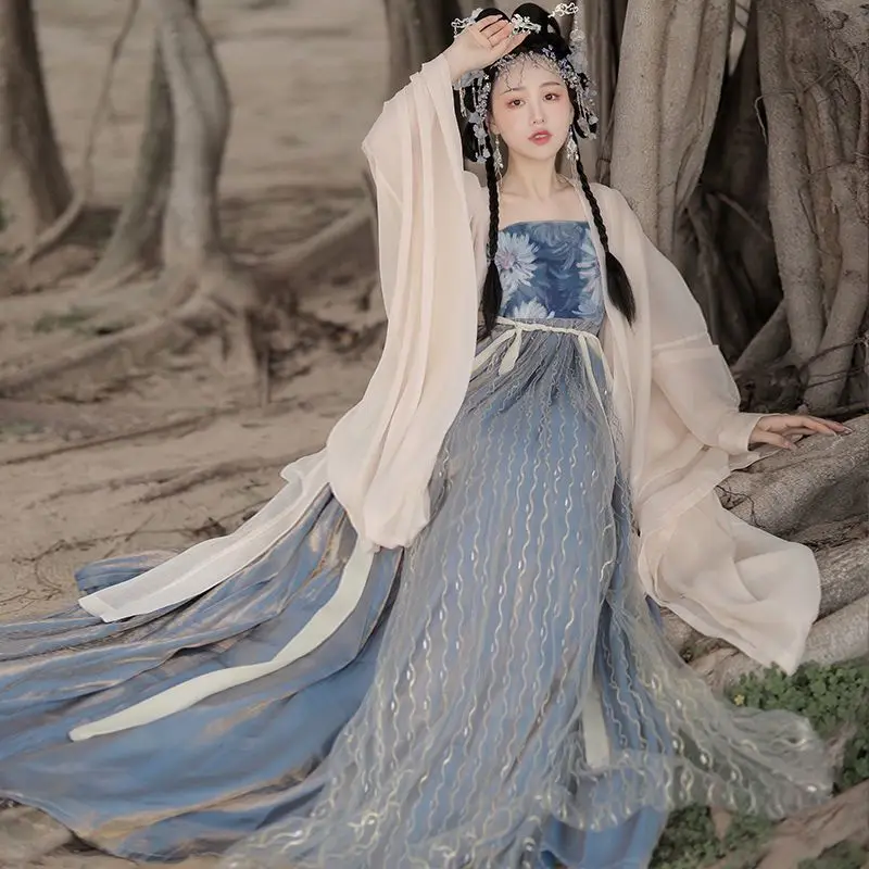 Женское традиционное китайское винтажное платье Hanfu Женский карнавальный костюм